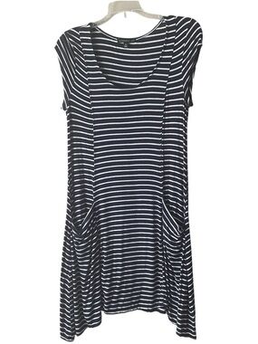 Signature Studio Navy and White Striped Sleeveless Dress